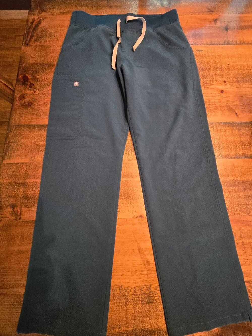 Figs, Kade scrub pants, size small, Caribbean blue.
